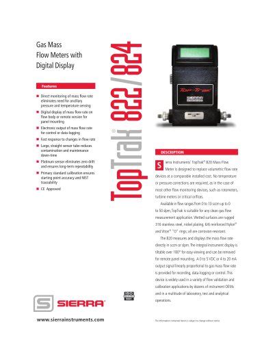 Industrial Thermal Mass Flow Meters Sierra Instruments Pdf Catalogs Technical