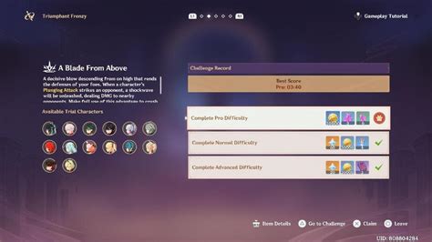 Triumphant Frenzy A Blade From Above Pro Difficulty No Edit Genshin