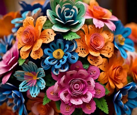 Premium AI Image | Traditional Mexican paper flowers