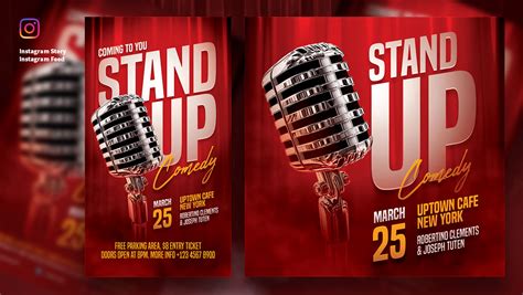 Stand Up Comedy Flyer Template on Behance