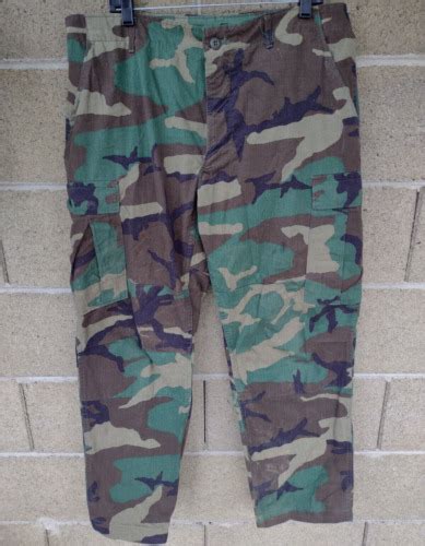 Usgi Woodland Camo Bdu Pants Size Large Short Dated St Pattern