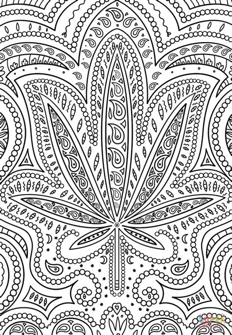 Trippy Weed Coloring Page Free Printable Coloring Pages