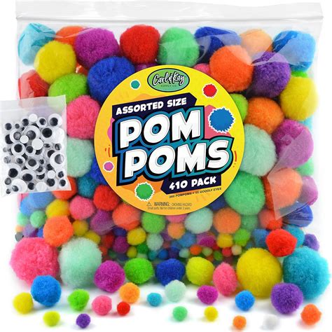 Carl And Kay 360 Pcs Assorted Size Pom Poms Jumbo Pom Poms Craft