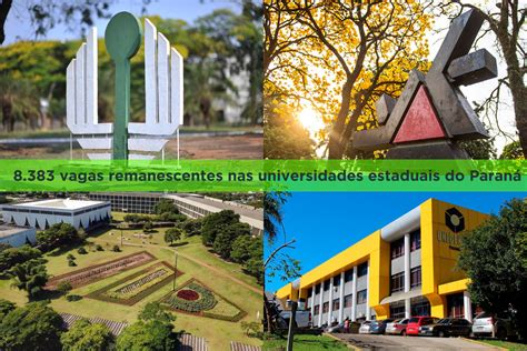 Universidades estaduais do Paraná têm 8 383 vagas disponíveis para