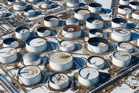 Aerial Photo Oil Storage Tanks