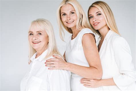 Side View Of Three Generation Blonde Stock Photo Image Of Grandmother
