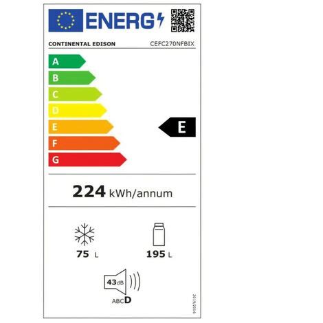 Continental Edison R Frig Rateur Cong Lateur Bas No Frost L