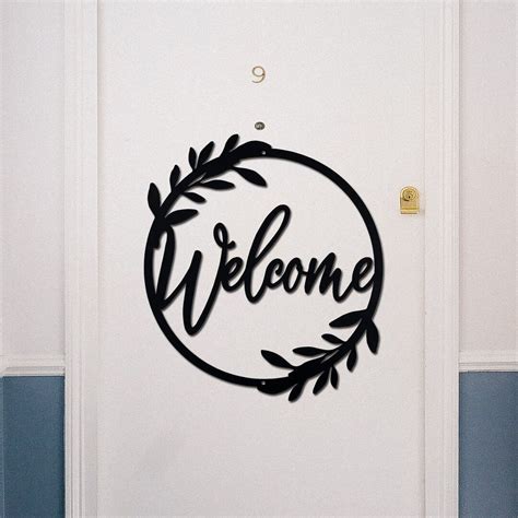 Welcome Sign Personalized Welcome Door Hanger Monogram Metal Wall Art ...