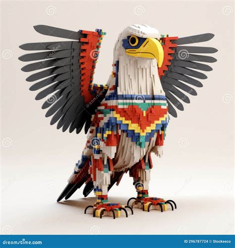 águila Tribal Lego Ilustración 3d Hiperrealista Con Motivos