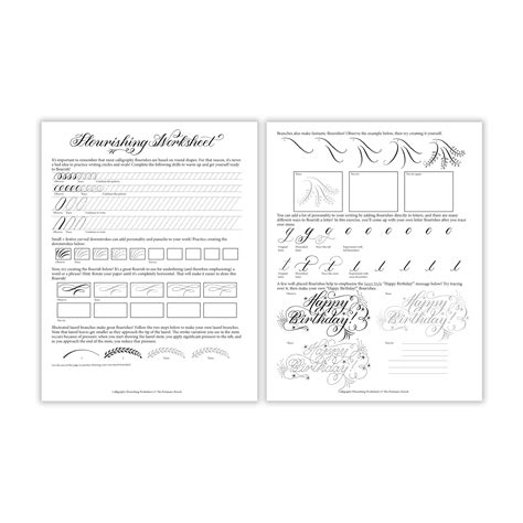 Free Printable Calligraphy Flourishing Worksheet The Postmans Knock