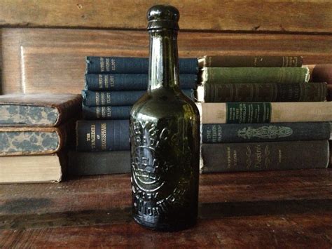 Antique Green Glass Beer Bottle Late Victorian English Burton Etsy