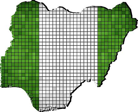 Nigeria Map With Flag Inside Element Africa Design Vector Element