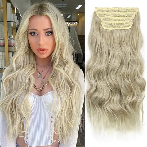 Amazon Kookastyle Clip In Synthetic Hair Extensions Long Wavy