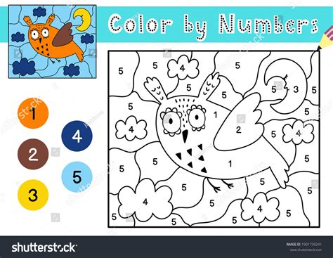 Color By Number Game Kids Coloring Stock Vector (Royalty Free ...