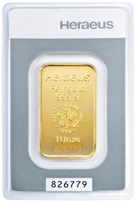 Lingote Heraeus Kinebar De 1oz De Oro Inversoro Desde 1 912