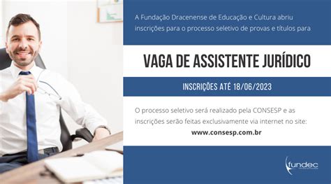 Fundec abre inscrições para processo seletivo de assistente jurídico