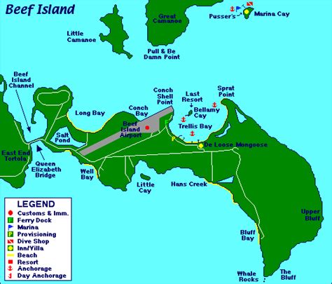 Map of Beef Island in the BVI