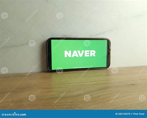 Naver Logo Displayed On Mobile Phone Editorial Stock Photo Image Of