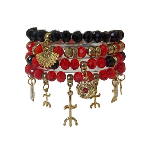 Mix Pulseiras Pomba Gira Sete Saias Cristal Cm Umbanda Elo