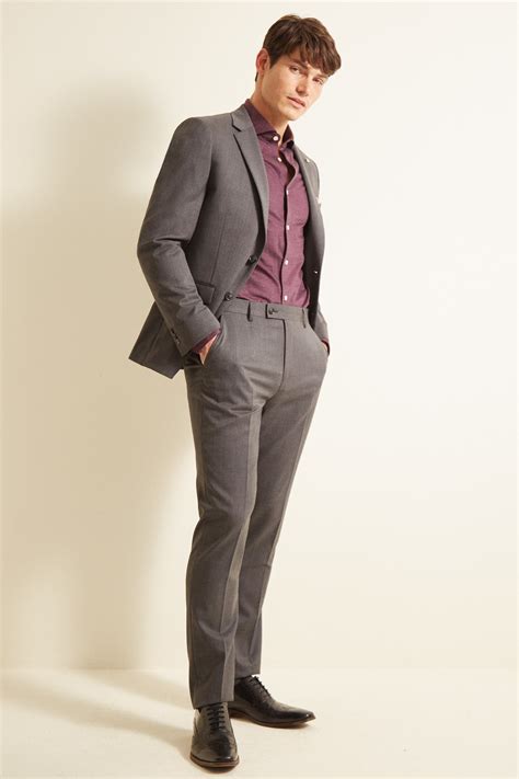 Ted Baker Slim Fit Grey Twill Jacket