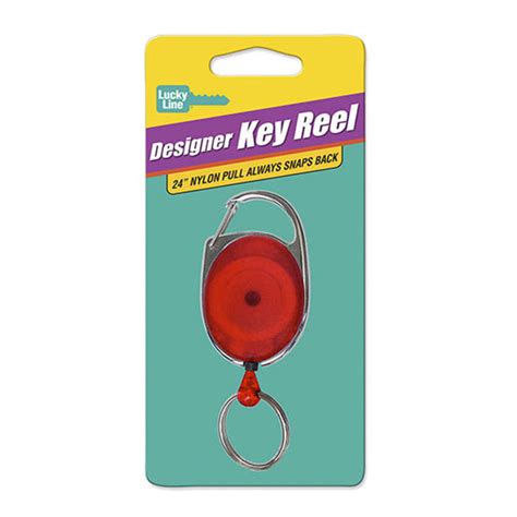 Lucky Line Oval Key Reel Retractor Assorted 5 Pcs Carded Lucky Line