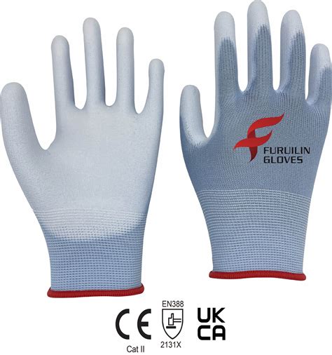 Gauge Polyester Liner With Pu Palm Coating Gloves Pu Gloves