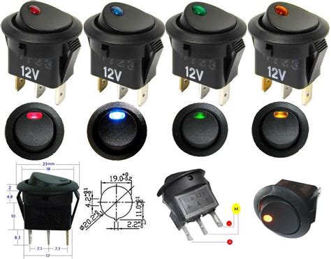 Interruptor Basculante Redondo Con Led De Panel