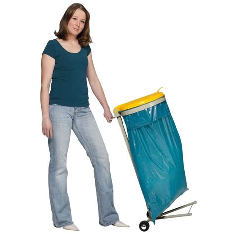 Support sac poubelle tri sélectif 120L sur roulettes VAR WSR120