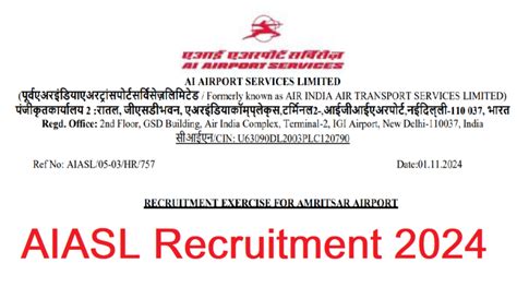 Aiasl Airport Recruitment Th Th Iti Diploma Vacancy