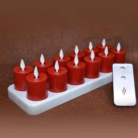 12 Pcs Luminara Rechargeable Tea Light Candles Flameless Dancing Wick