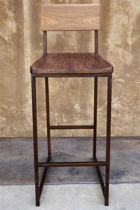 Wood + Metal Barstool | Urban Kitchen Group | Wood bar stools, Wooden ...