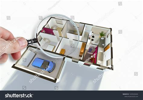 3d Model Detached House Interior Stock Illustration 1429520444 ...