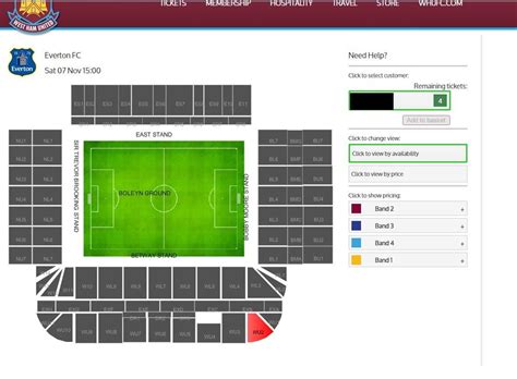 Having trouble buying tickets for match v. Everton : Hammers