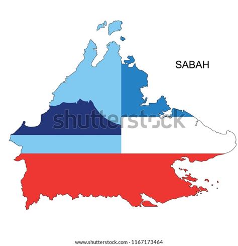 Sabah Flag Over Map Vector เวกเตอร์สต็อก ปลอดค่าลิขสิทธิ์ 1167173464 Shutterstock