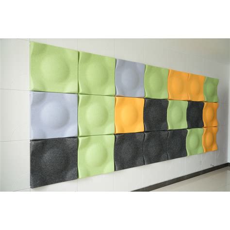 Ecofriendly Polyester Fiber 3D Acoustic Wall Panel China Fireproofing