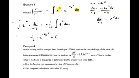 Integrals With Exponential And Logarithmic Functions Part Youtube