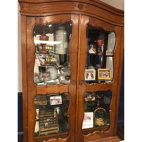 Antique Wood Curio Cabinet - AptDeco