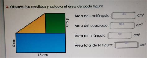 Observa Las Medidas Y Calcula El Rea De Cada Figura Rea Del