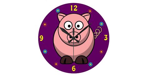 Pig Wall Clock Zazzle