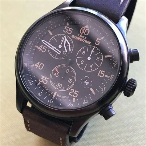 Timex Expedition 921 16 Chronograph Wrist Watch Sets And Runs Fine