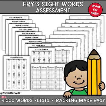 Fry S Sight Words Assessment SPED Goal Tracking IEP Sight Word