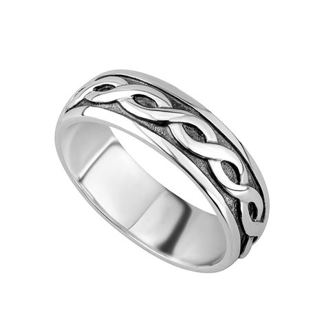 Sterling Silver Mens Celtic Ring Claddaghrings