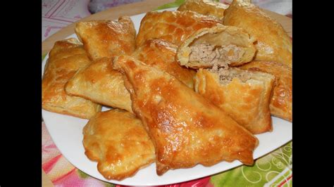 Слоеные пирожки с мясом. Рецепт - YouTube
