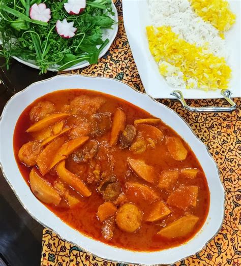 طرز تهیه خورش به و آلو با گوشت گوسفندی خوشمزه و مجلسی فوت و فن