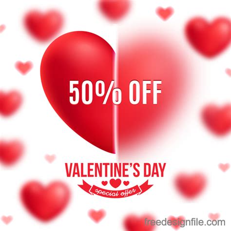 Valentines Day Special Offer Background Design Vector Free Download