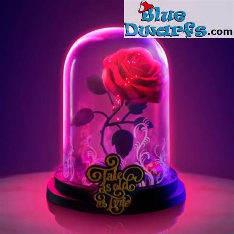 Beauty And The Beast Enchanted Rose Under Glass Dome Disney 12 Cm