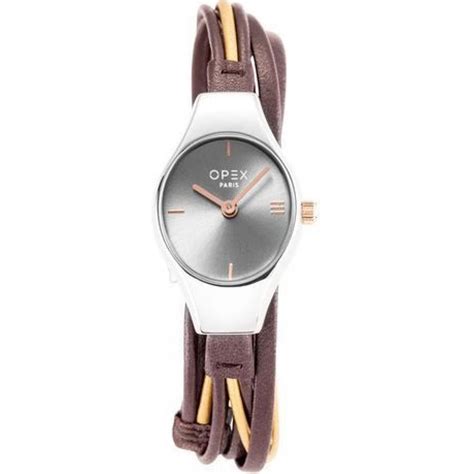 Montre Opex Opw Filante Bracelet Cuir Noir Bo Tier Acier Argent