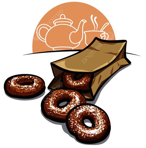 Donuts Sweet Vector PNG Images Sweet Donuts With Powder Homemade