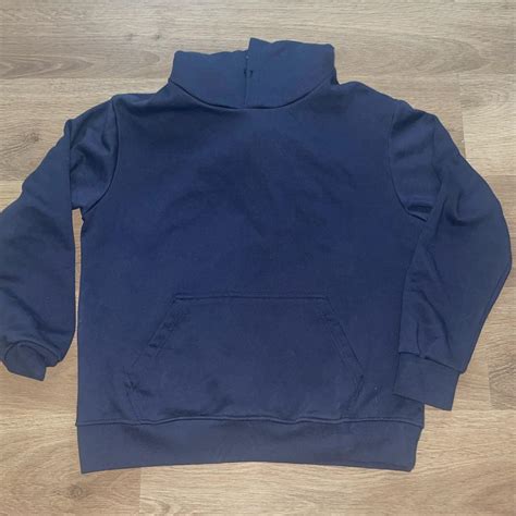 Navy Blue Blank hoodie Size L Fits like an M - Depop