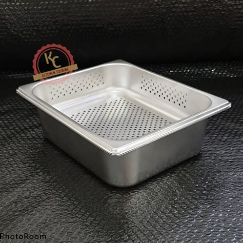 Jual Gastronom Food Pan Stainless 1 2 X 10cm Set Food Pan Bolong